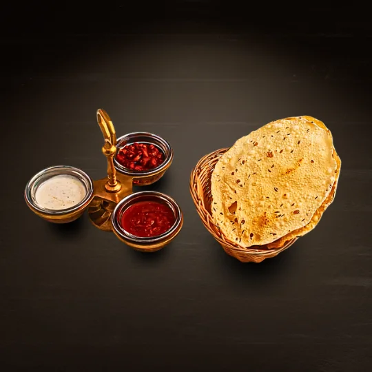 #. Papad m/ hjemmelaget dip